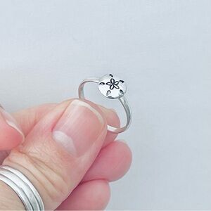 Sterling Silver Sand Dollar Ring, Silver Rings, Seashell, Star, Shells, Ocean